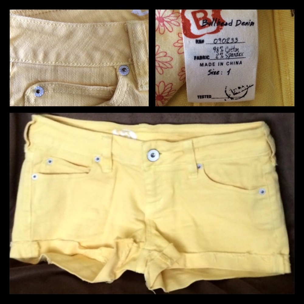 Bullhead Yellow Denim Shorts​